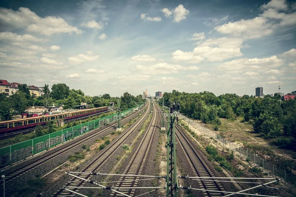 Vintage style Berlin railway in summer — Stock Photo, Image