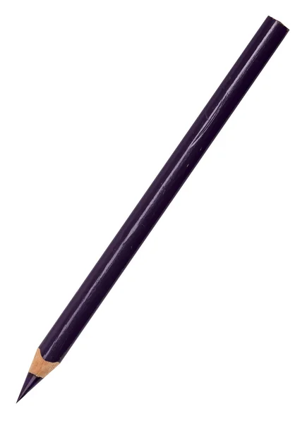 Viejo lápiz para colorear recubierto de púrpura, aislado en blanco — Foto de Stock