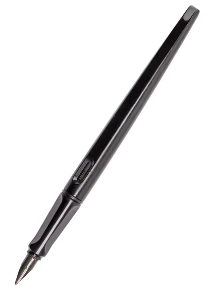 Viejo bolígrafo negro, aislado en blanco — Foto de Stock