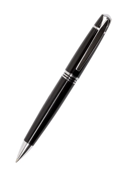 Black and silver ball pen, isolated on white — Stock Photo, Image