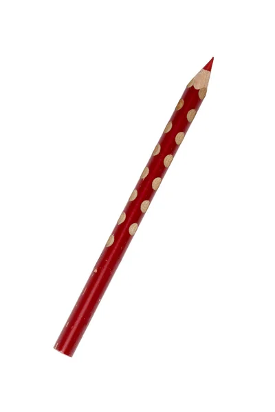 Lápiz de crayón rojo usado viejo, aislado en blanco —  Fotos de Stock