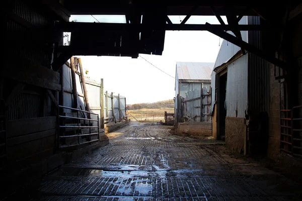 À l'intérieur de la vieille grange Corral Border — Photo