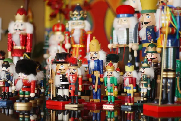 Collection of Colorful Toy Christmas Nutcrackers — Stock Photo, Image