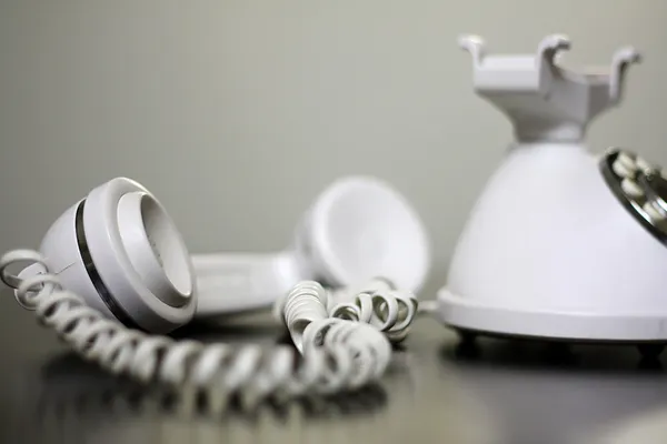 Old Fashioned White Telephone off the Hook — Stock Photo, Image