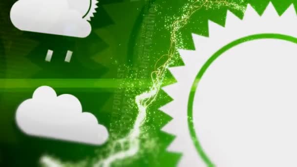 Pronóstico del tiempo verde sin texto — Vídeo de stock