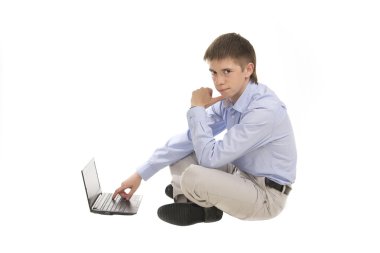 iş adamı ile pc
