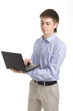 iş adamı ile pc