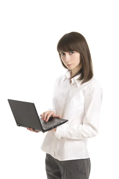 Bussinesswoman with pc — Stock Photo, Image