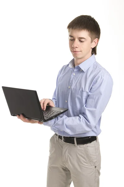 Homem de negócios com pc — Fotografia de Stock