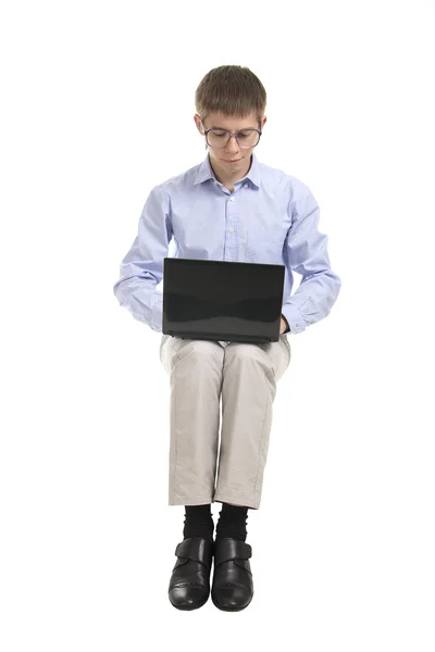Empresário com laptop — Fotografia de Stock