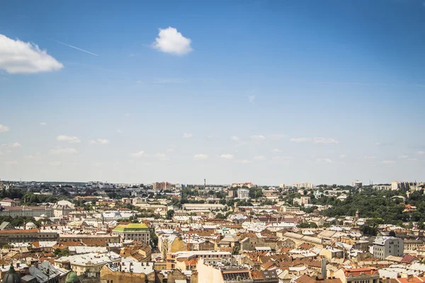 Bovenste uitzicht op de stad — Stockfoto