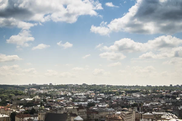 Bovenste uitzicht op de stad — Stockfoto