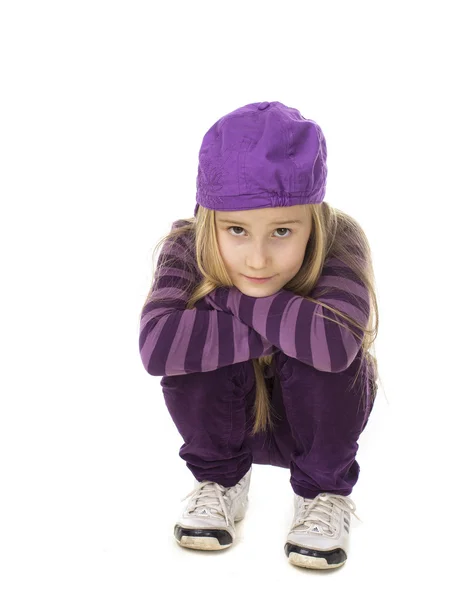 Dziewczynę w strój purpurowy — Zdjęcie stockowe