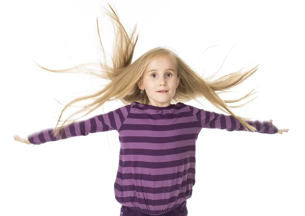 Ragazza in un abito viola — Foto Stock