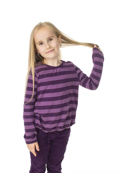 Dívka v purpurových šatech — Stock fotografie