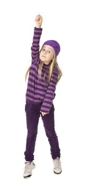 Chica en un vestido púrpura — Foto de Stock
