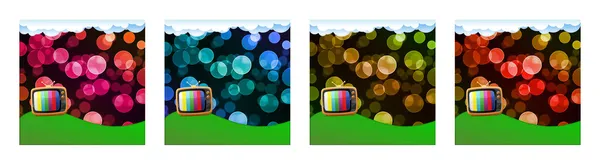 Vecchia televisione su sfondo colorato — Foto Stock