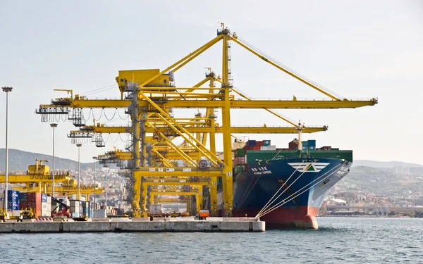 Veduta del porto di Trieste al mare — Foto Stock