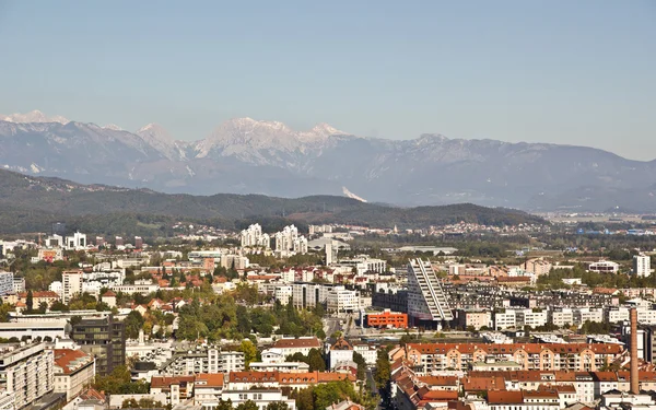 Luchtfoto van Ljubljana — Stockfoto