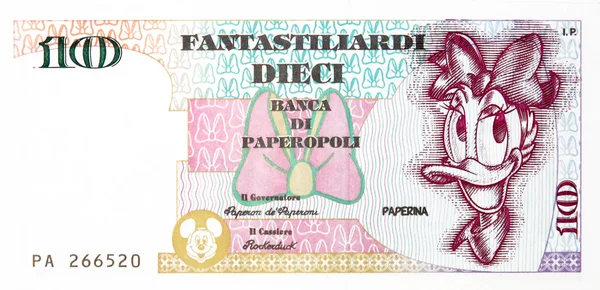 Serie von Banknoten mit den Schriftzeichen von walt disney — Stockfoto