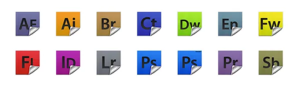Botões para todos os produtos da Adobe Fotografia De Stock
