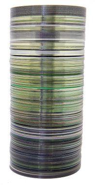 CD'ler ve DVD'ler yığını