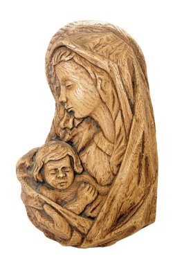 madonna'nın ahşap heykel