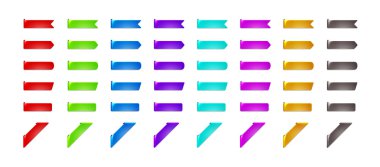 çeşitli şekillerde renkli çıkartmalar