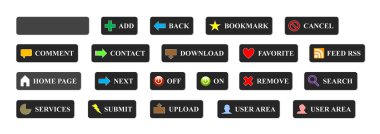 Web sitesi için 3d renkli düğmeler