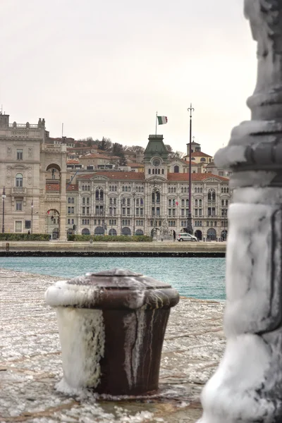 Vista del hielo de Trieste y "Piazza Unite.net " — Foto de Stock