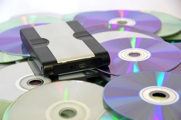 Pevný disk na CD a DVD — Stock fotografie