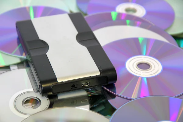 Hard Disk on CDs and DVDs — Stock Photo, Image