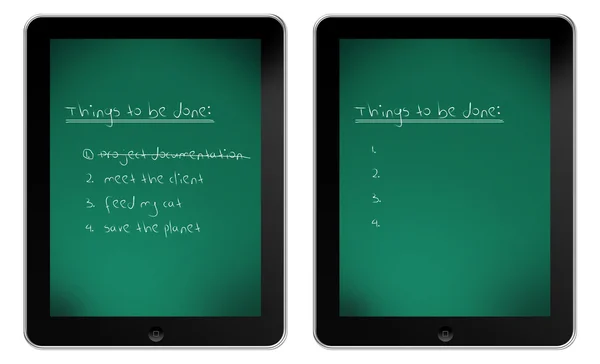 Blackboard on iPad — Zdjęcie stockowe