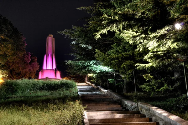 Vista notturna della fontana di San Giusto — Foto Stock