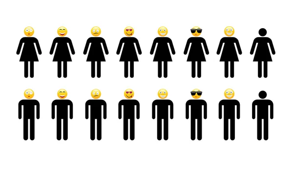 Silhouet van mannen en vrouwen — Stockfoto