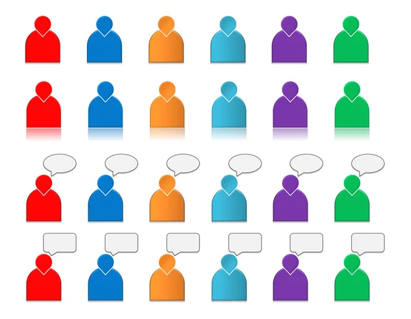 Set of user icons colored — Stock Photo, Image