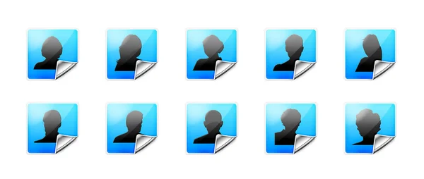 Icons with silhouettes — Stock Photo, Image
