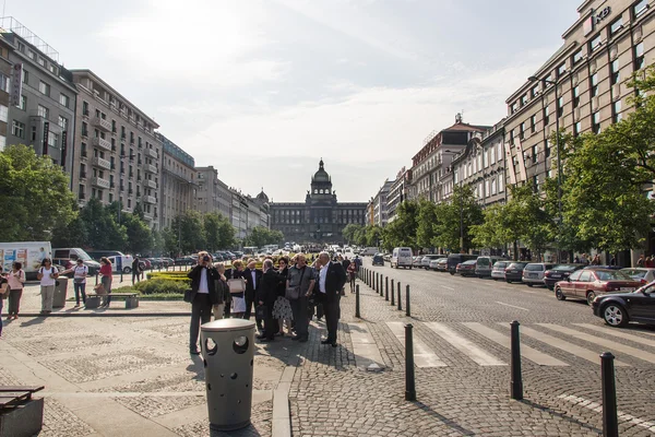 Prague, wenceslas Meydanı'na bakış — Stok fotoğraf