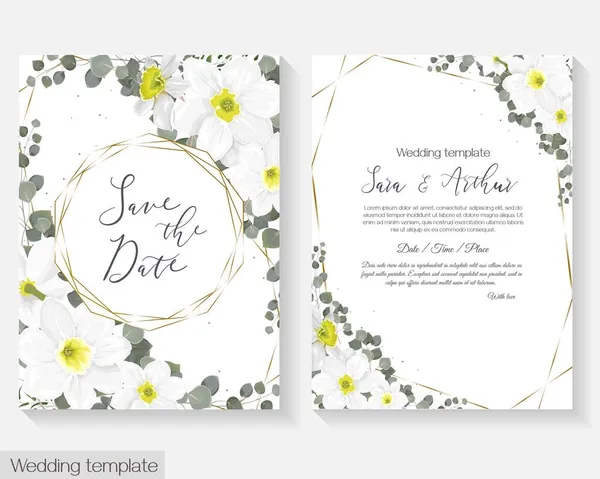 Plantilla floral para tu boda — Vector de stock