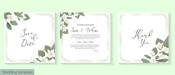 Modèle floral pour invitation de mariage — Image vectorielle