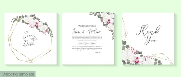 Diseño floral para invitaciones de boda. — Vector de stock
