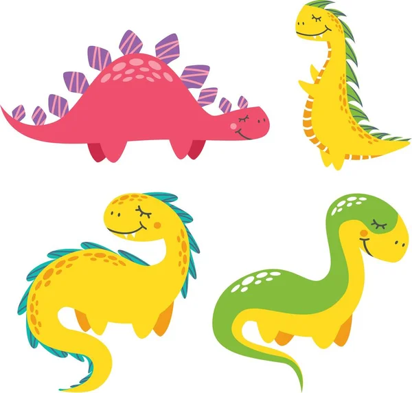 Vektor-Set verschiedener Dinosaurier — Stockvektor
