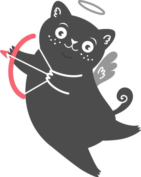 Cute vector cupid cat