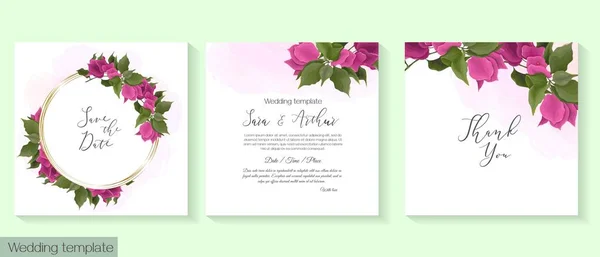 Tropical vector template for wedding invitation. — Stock Vector