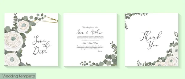 Modèle floral vectoriel pour invitation de mariage — Image vectorielle