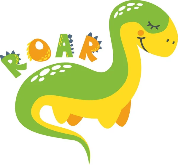 Kindervektorillustration. Niedlicher Dinosaurier — Stockvektor