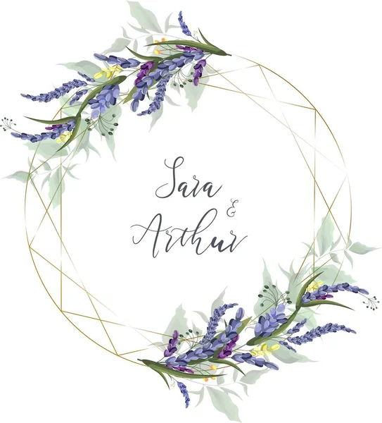 Modèle floral vectoriel pour invitation de mariage — Image vectorielle