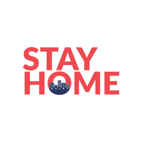 Illustration Graphique Vectorielle Maison Symbole Cœur Intérieur Texte Stay Home — Image vectorielle