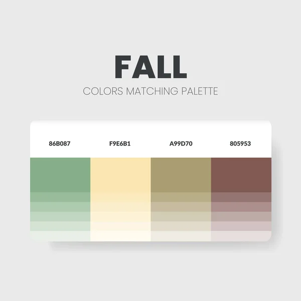기분의 팔레트 Fall Mood Palettes 구성은 올해의 트랜드 팔레트 가이드이며 — 스톡 벡터