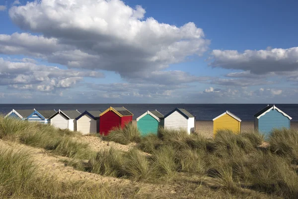 plaj kulübe, southwold, suffolk, İngiltere